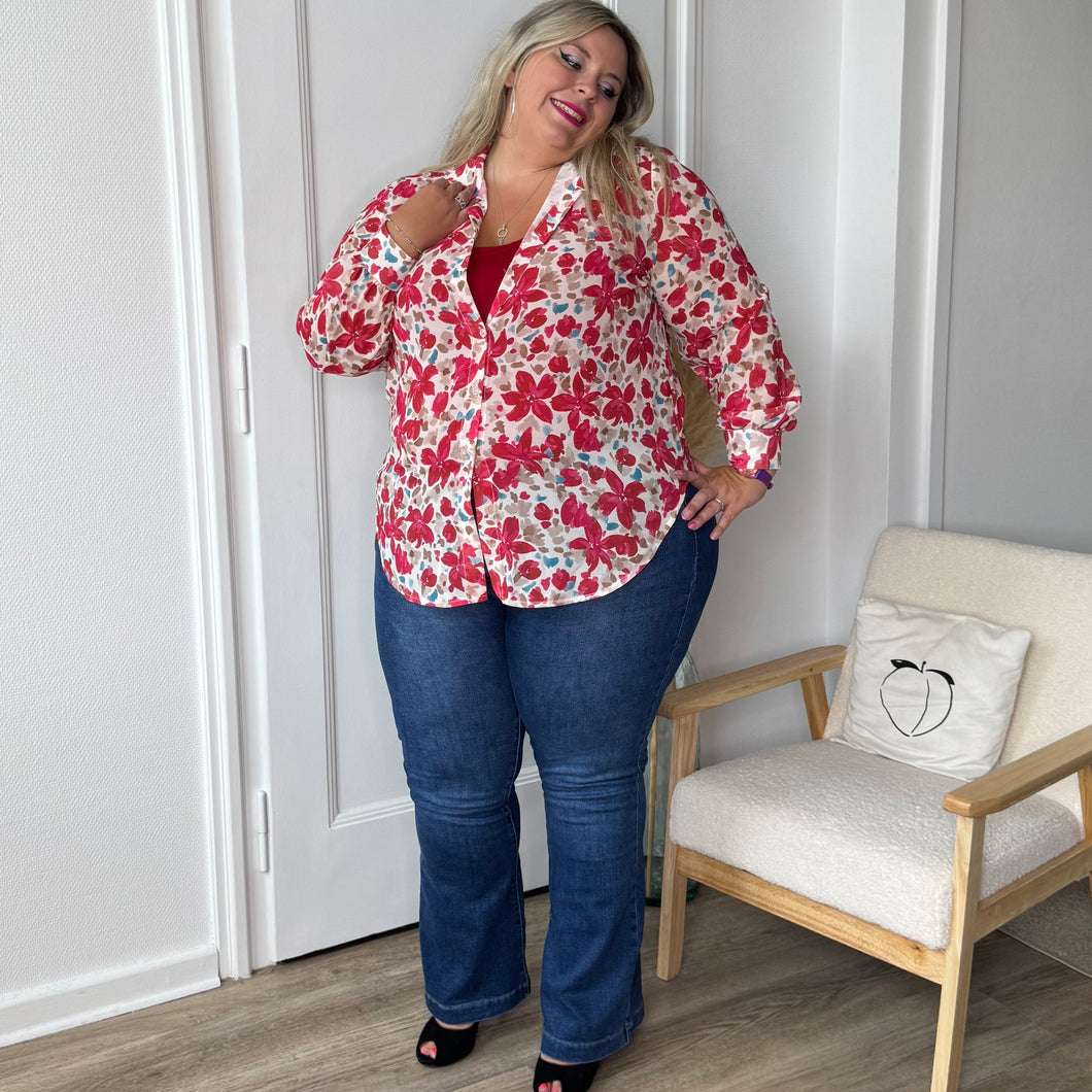 Chemisier rouge à imprimé floral - ÉDITION LIMITÉE