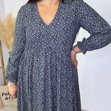 Charger l'image dans la galerie, Robe longue petites fleurs kaki
