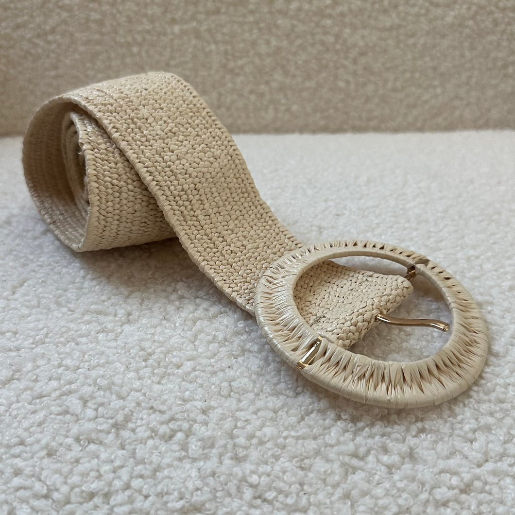 Ceinture tressée beige