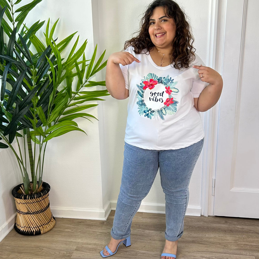 T-shirt en coton - GOOD VIBES