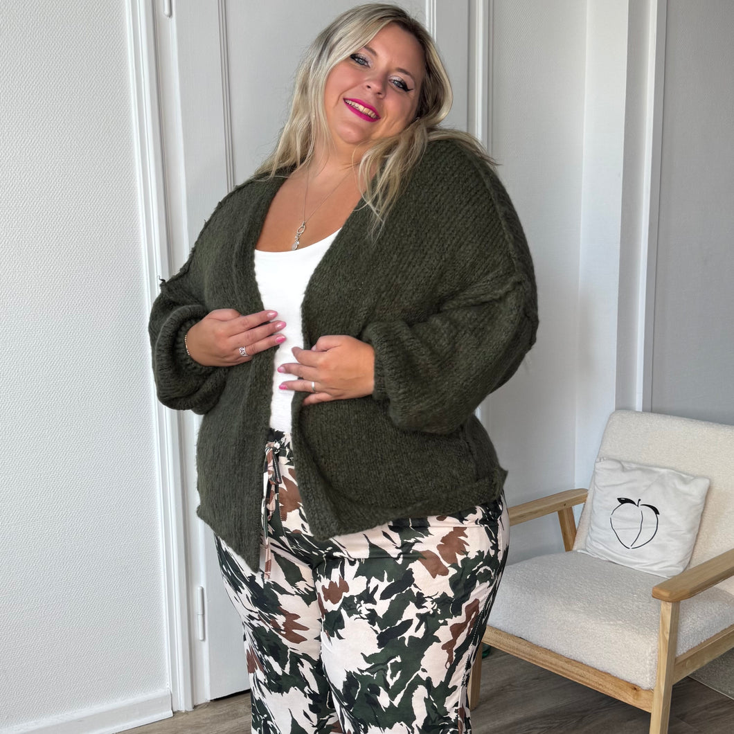 Gilet en laine oversize kaki