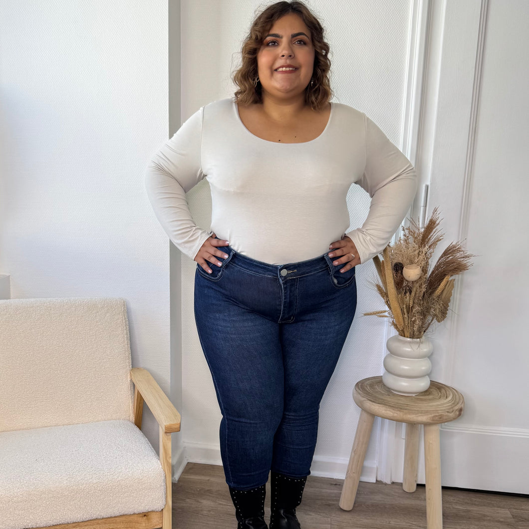 Top basique avec doublure poitrine intégrée crème